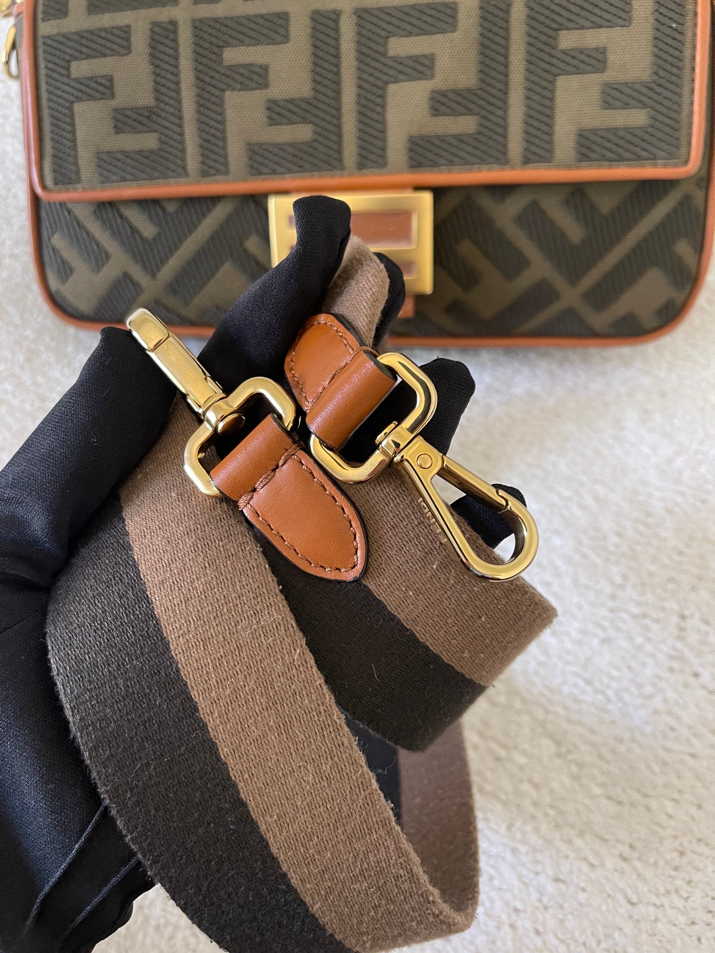 FENDI ZUCCA GREEN BAGUETTE