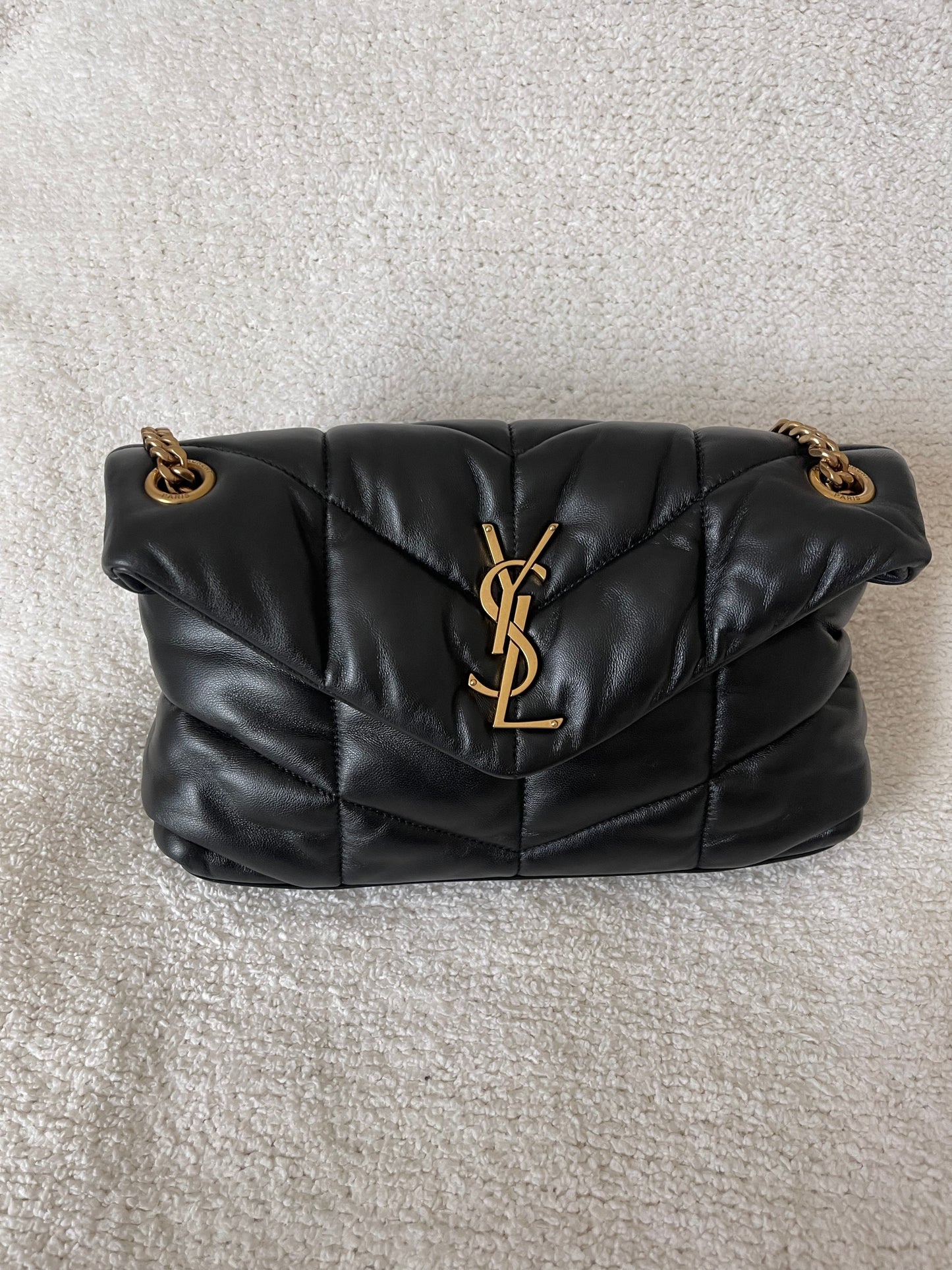 YSL BLACK PUFFER GOLD HARDWARE FULL SET