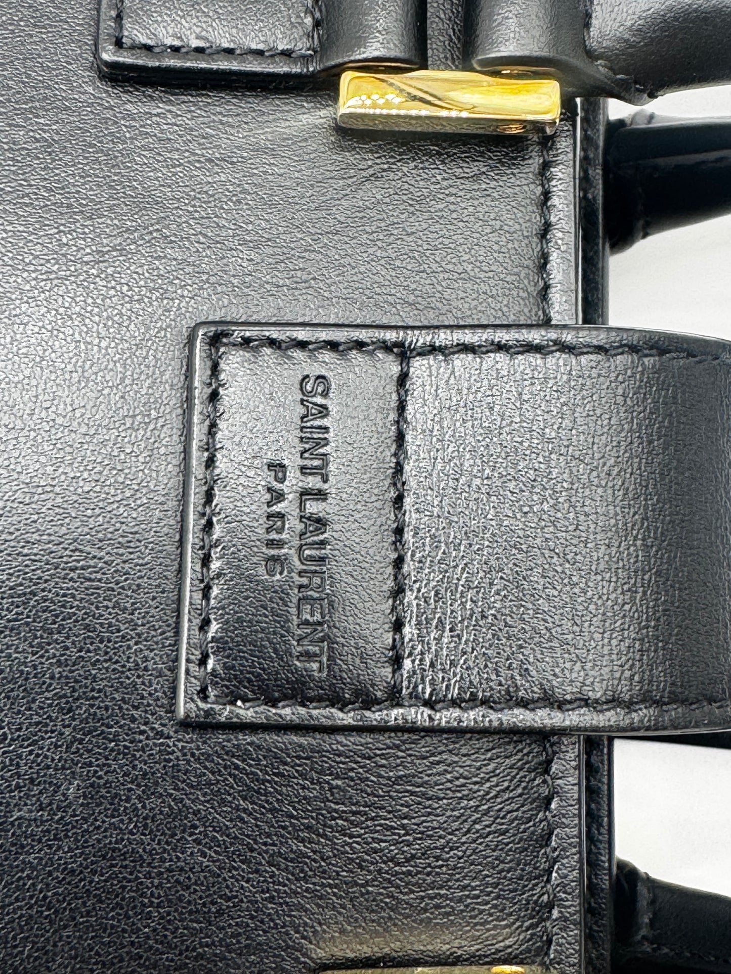 BLACK YSL SATCHEL BAG WITH CROSSBODY STRAP