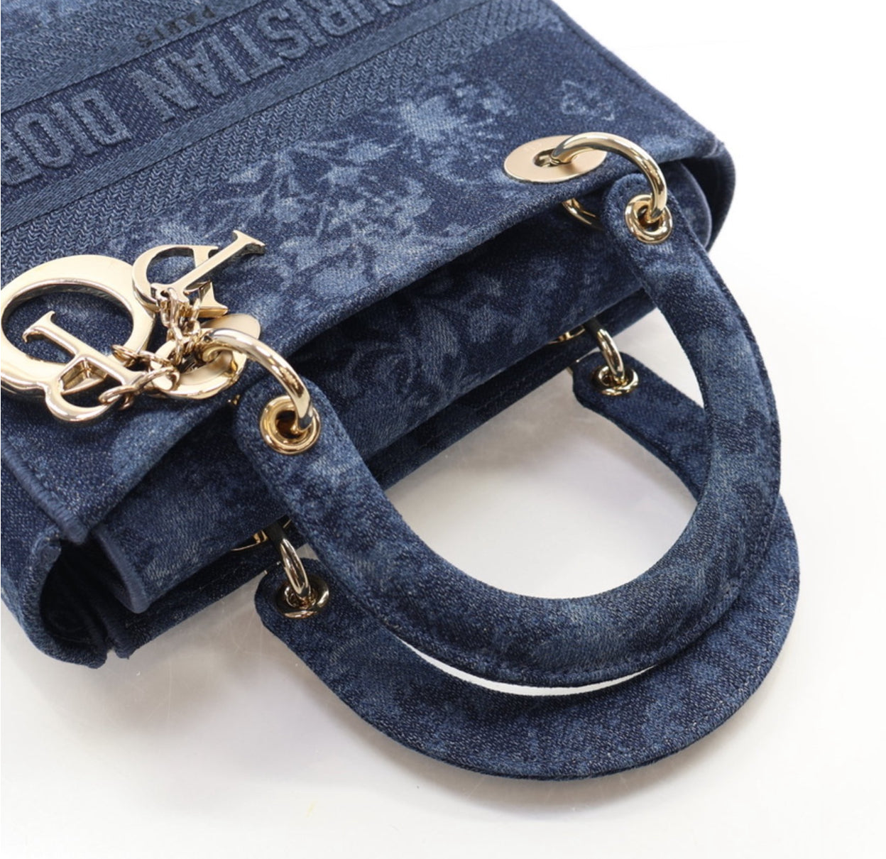DIOR MEDIUM DENIUM FLORAL LADY D-LITE