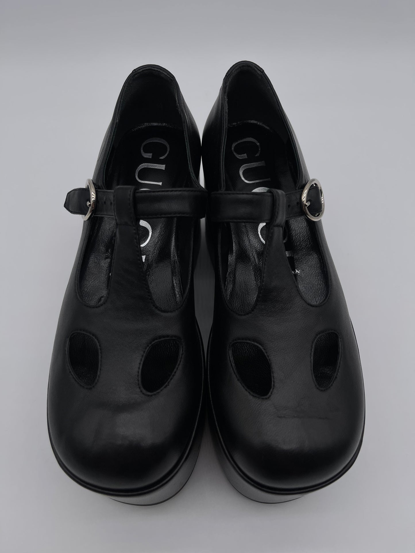 GUCCI LEATHER PLATFORMS SIZE 7