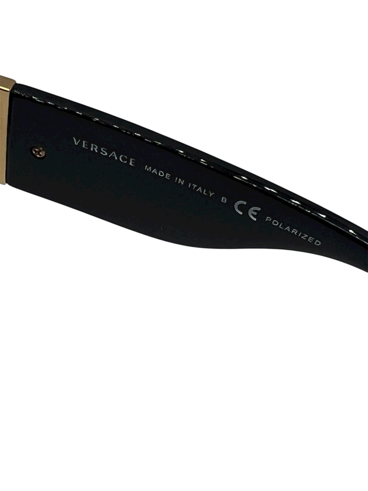 VERSACE POLARIZED SUNGLASSES (UNISEX) BLACK & GOLD