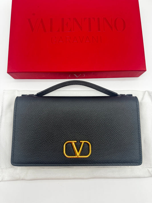 VALENTINO BLACK & GOLD WALLET ON CHAIN (FULL SET!)
