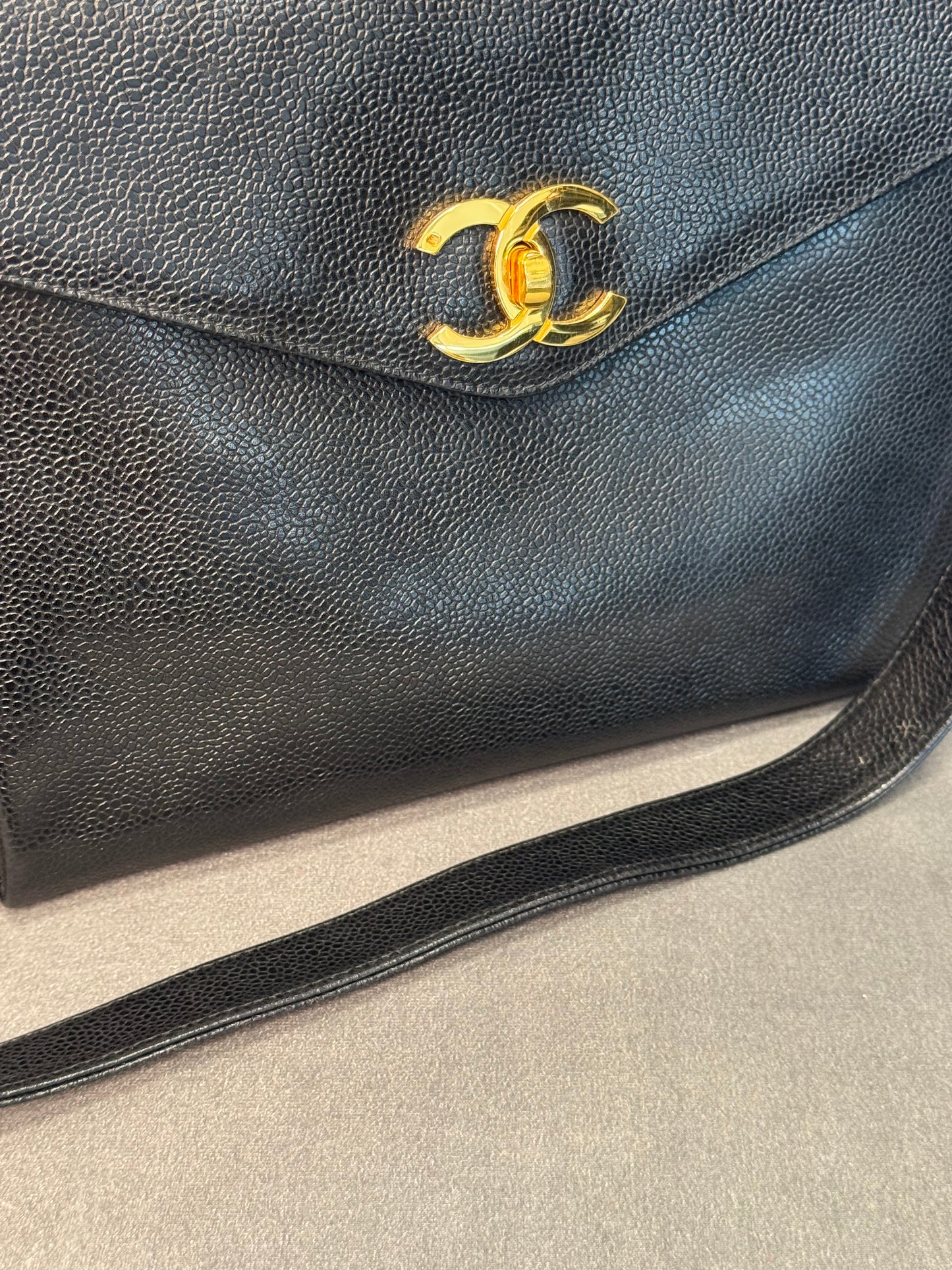 CHANEL CAVIAR BLACK TOTE GOLD HARDWARE