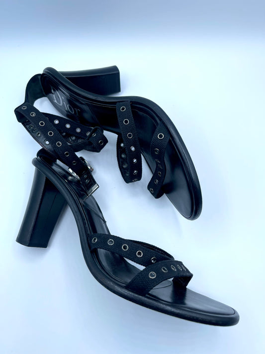 VINTAGE CHRISTIAN DIOR BLACK SHORT HEELS SIZE 40