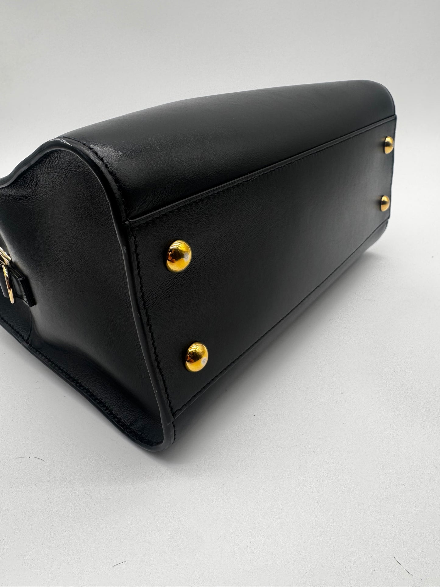 BLACK YSL SATCHEL BAG WITH CROSSBODY STRAP