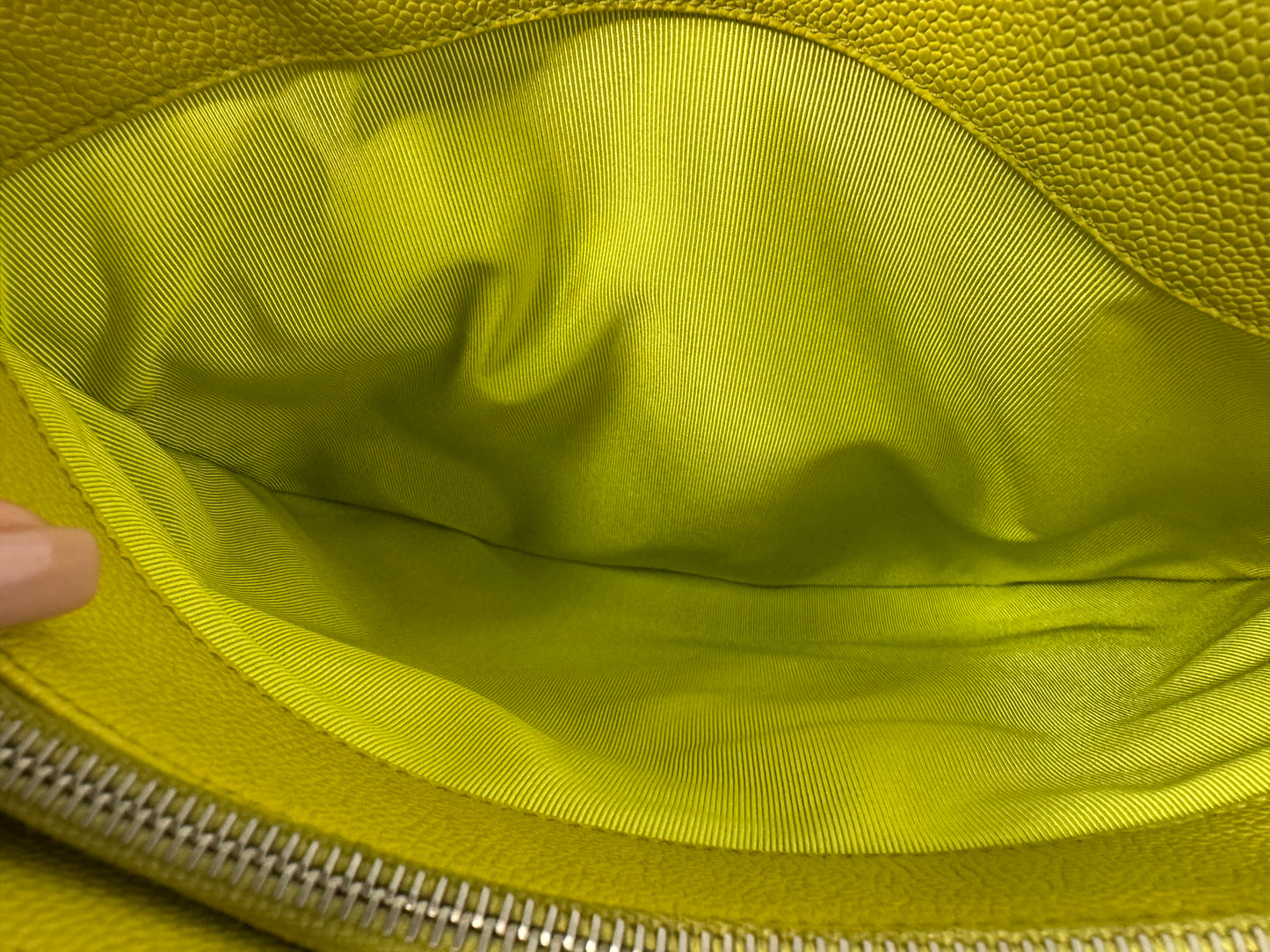 CHANEL LIME GREEN TOTE CAVIAR