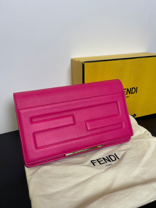 PINK FENDI WALLET ON CHAIN FULL SET