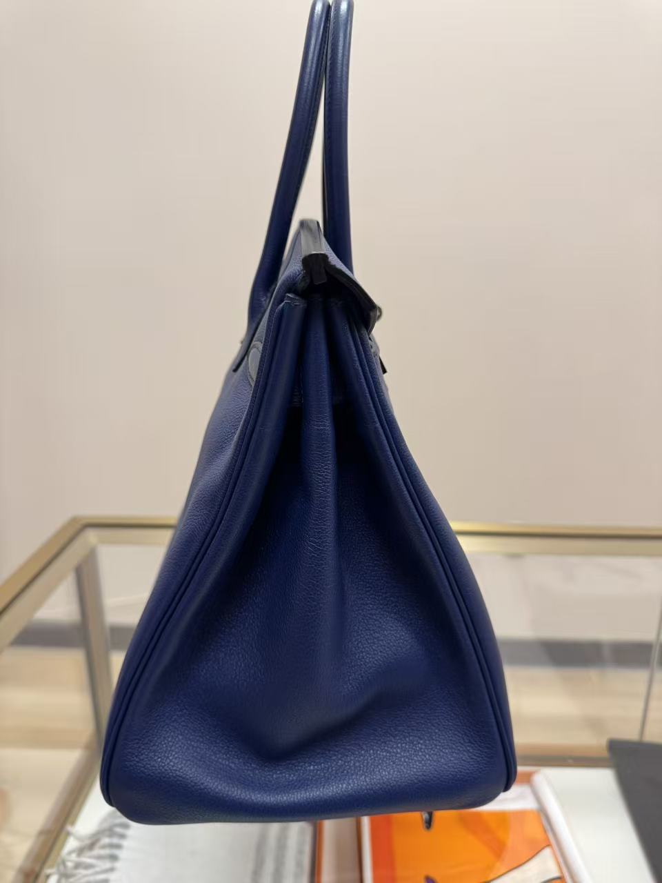 Birkin 35 Blue Saphire Palladium Hardware