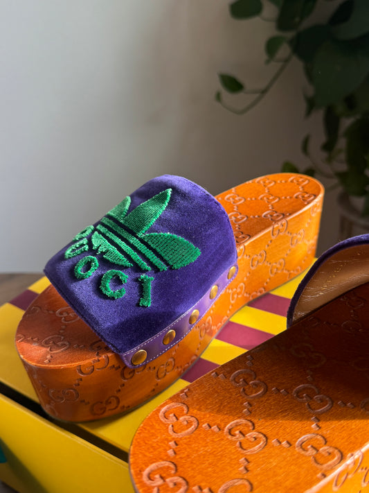 GUCCI x ADIDAS COLLABORATION PLATFORM SANDALS SIZE 36
