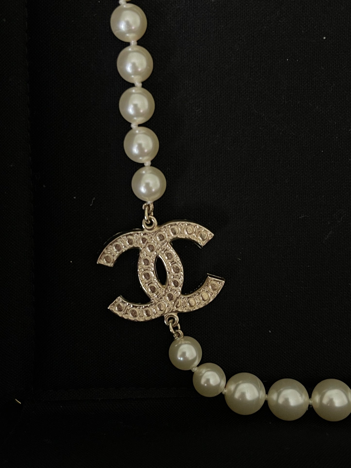 Pearl CC 100th Anniversary Necklace Light Gold