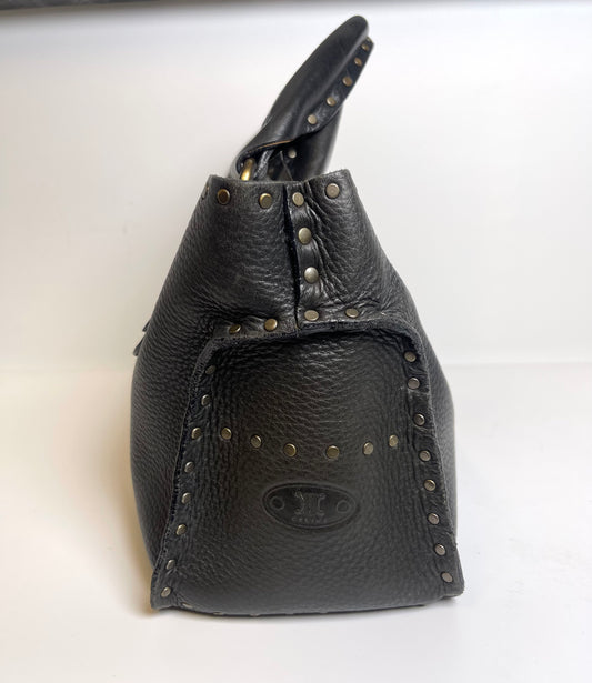 VINTAGE CELINE TOP HANDLE STUDDED BLACK