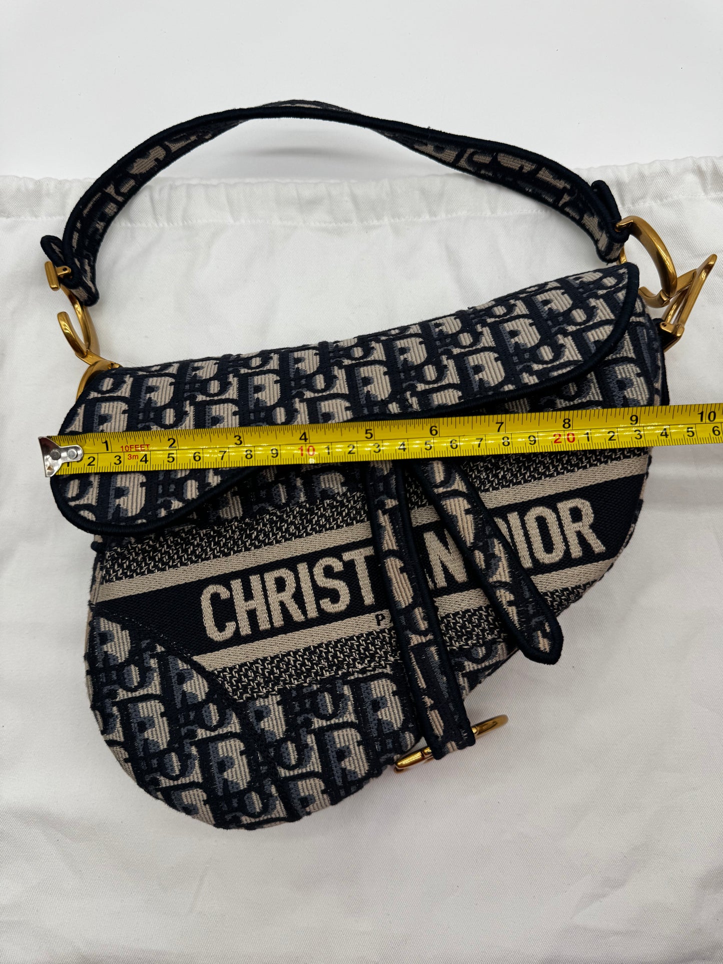 CHRISTIAN DIOR SADDLE BAG BLUE OBLIQUE SIZE LARGE