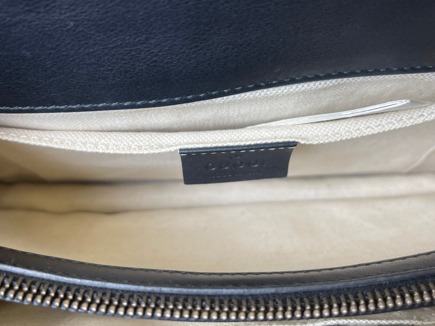 GUCCI BLACK SHOULDER BAG STUDDED GOLD HARDWARE