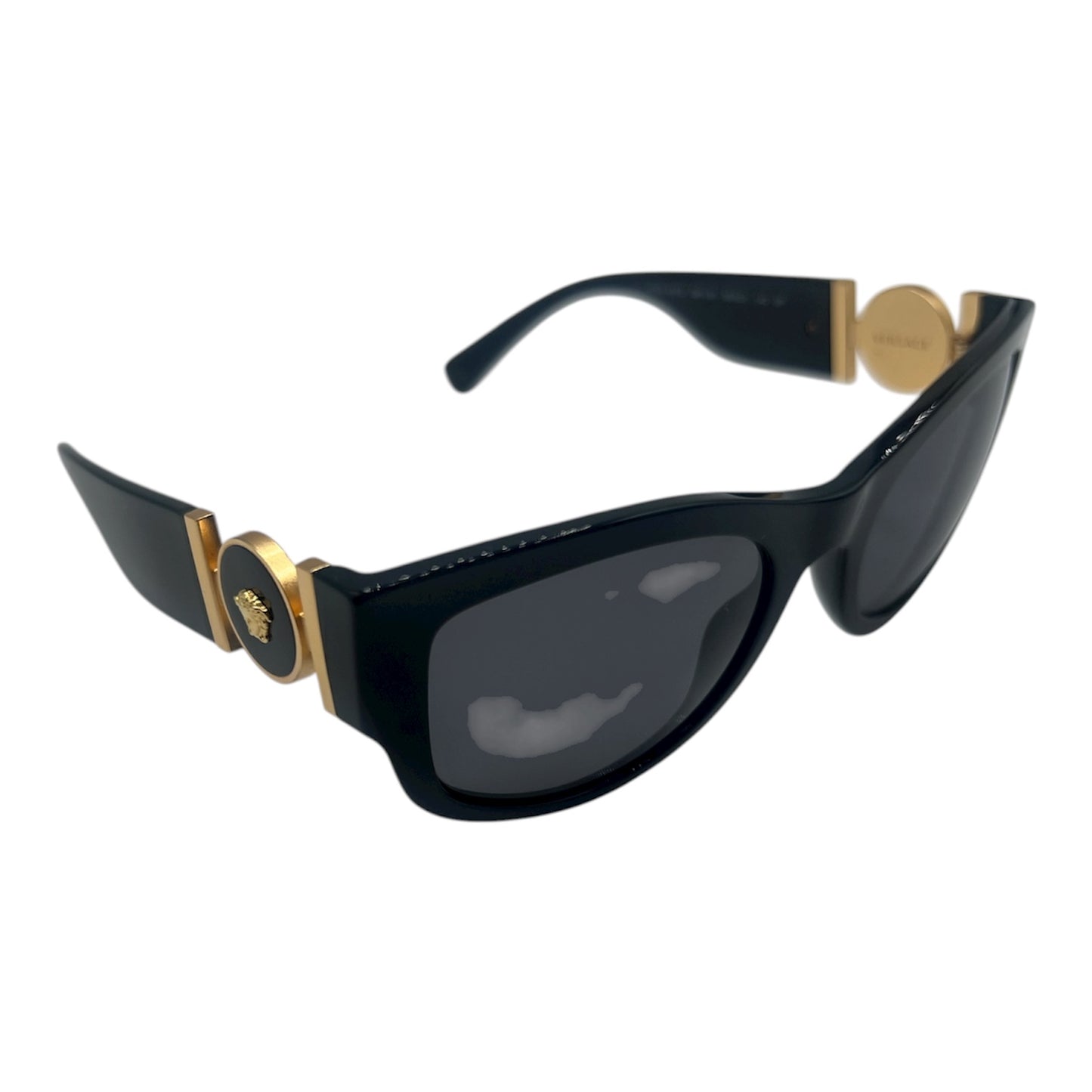 VERSACE POLARIZED SUNGLASSES (UNISEX) BLACK & GOLD