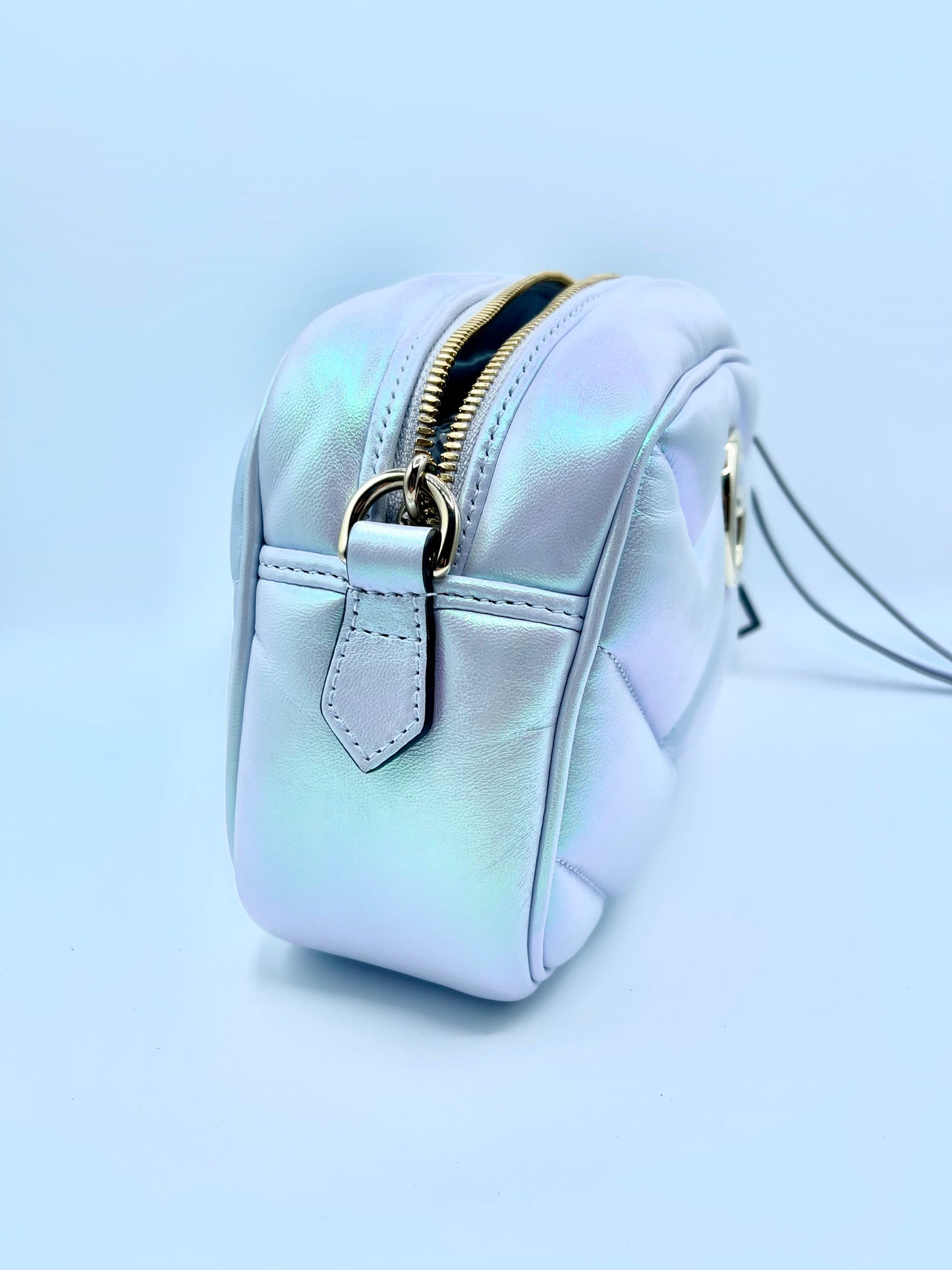 IRIDESCENT GUCCI CAMERA BAG CROSSBODY WITH DUST BAG