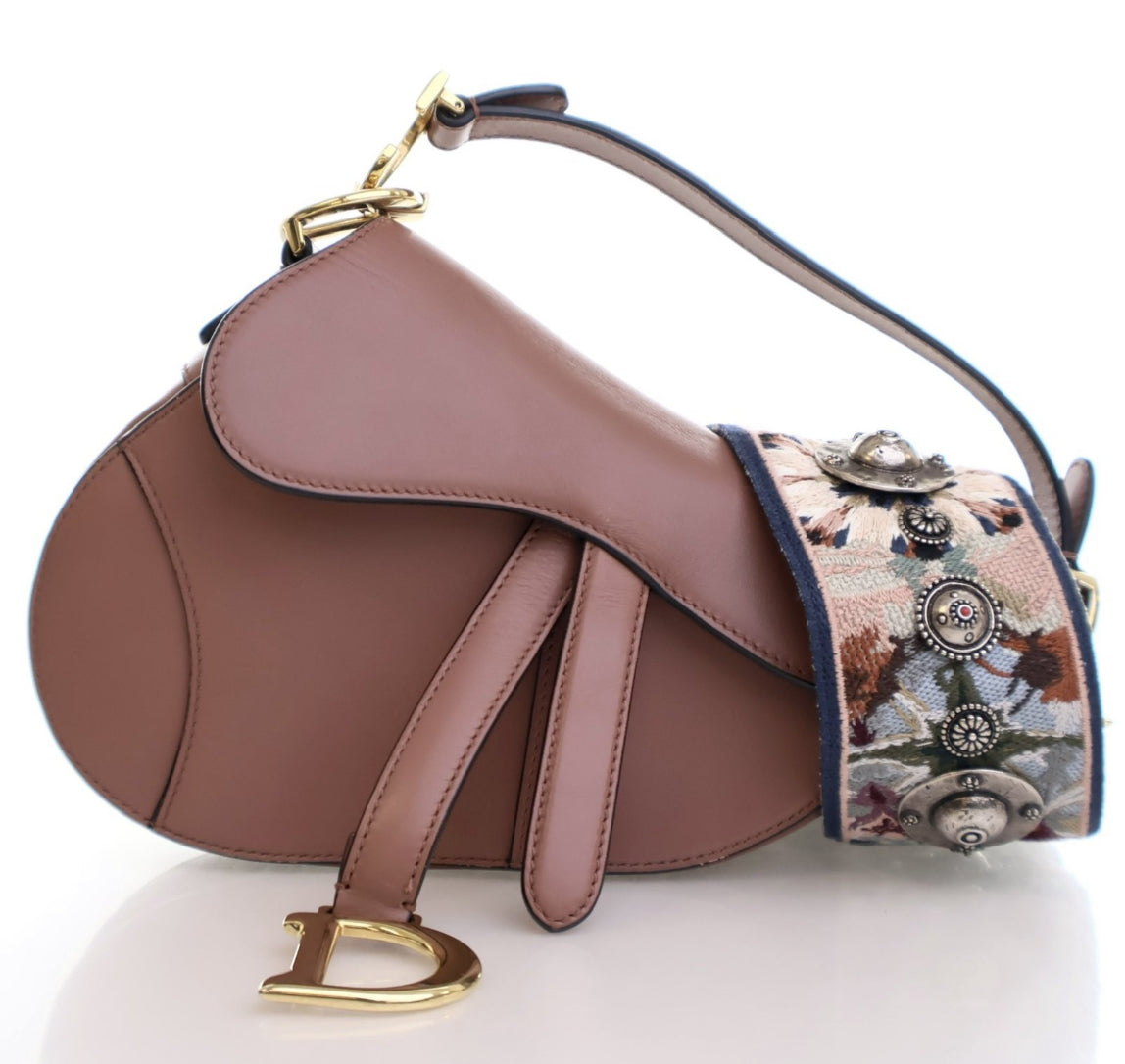 DIOR MINI CALFSKIN SADDLEBAG WITH STRAP