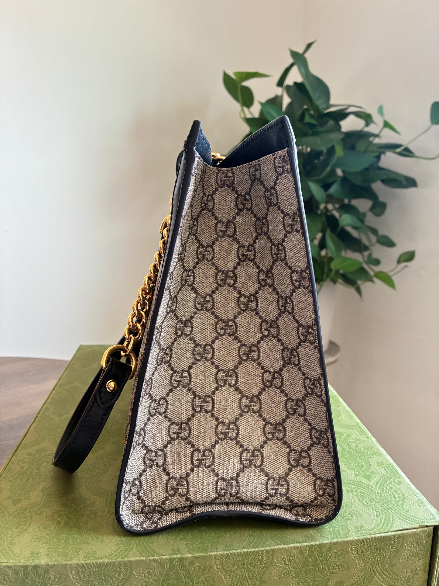 BLACK GUCCI PADLOCK TOTE