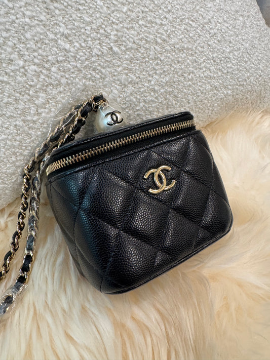 Chanel Black Mini Vanity Top Handle