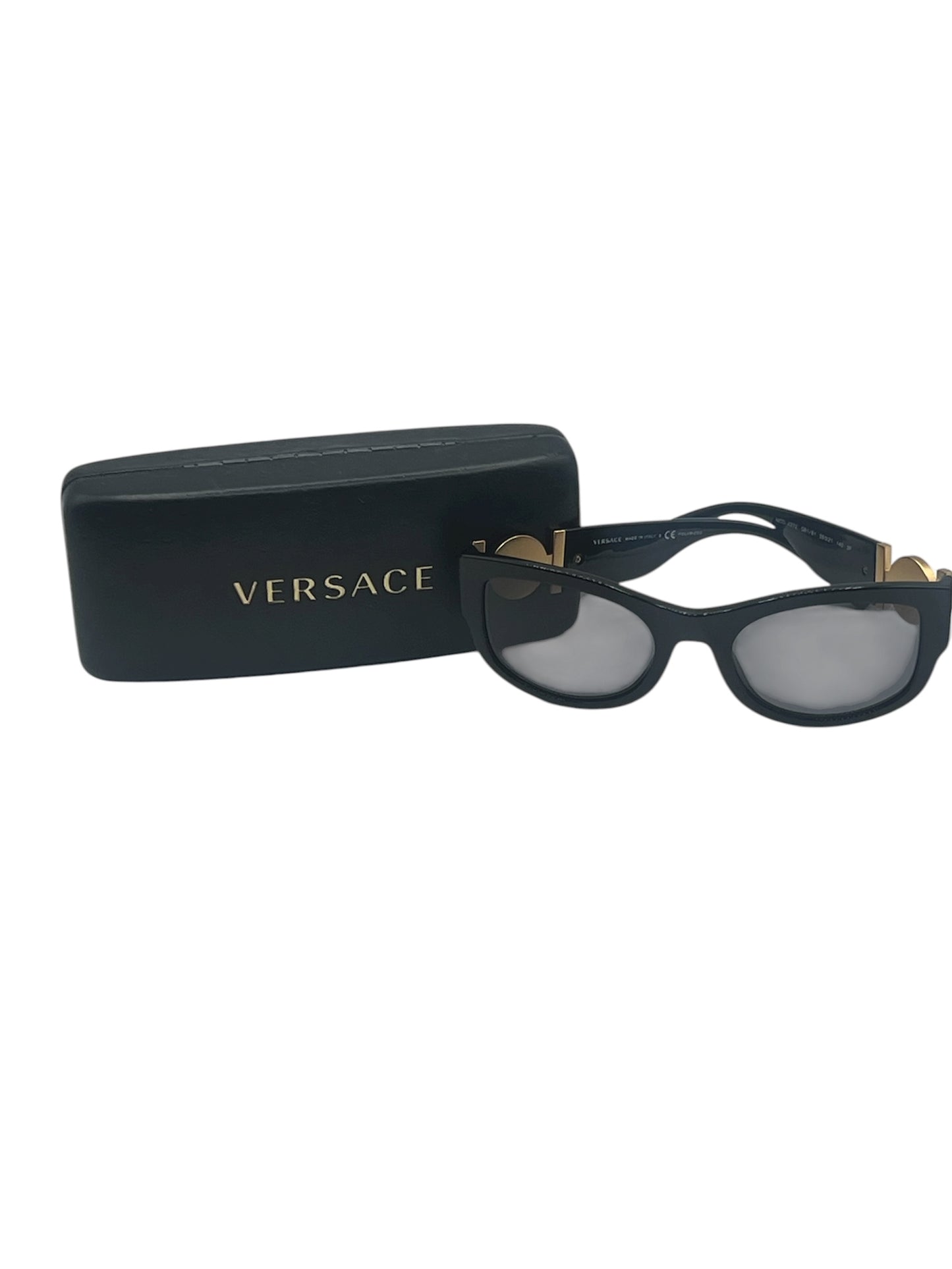 VERSACE POLARIZED SUNGLASSES (UNISEX) BLACK & GOLD