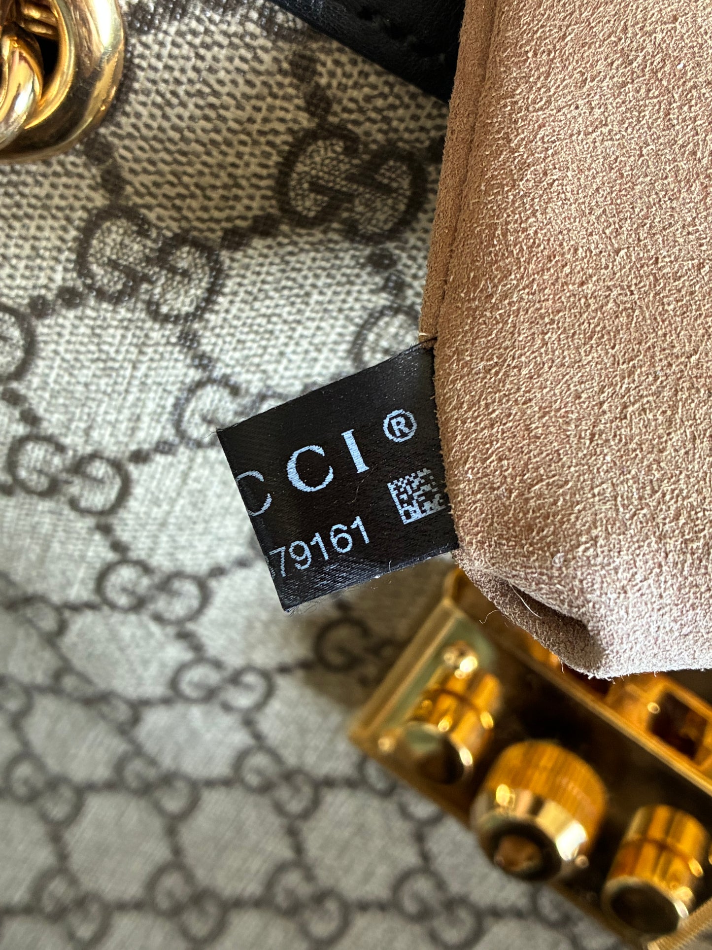 BLACK GUCCI PADLOCK TOTE