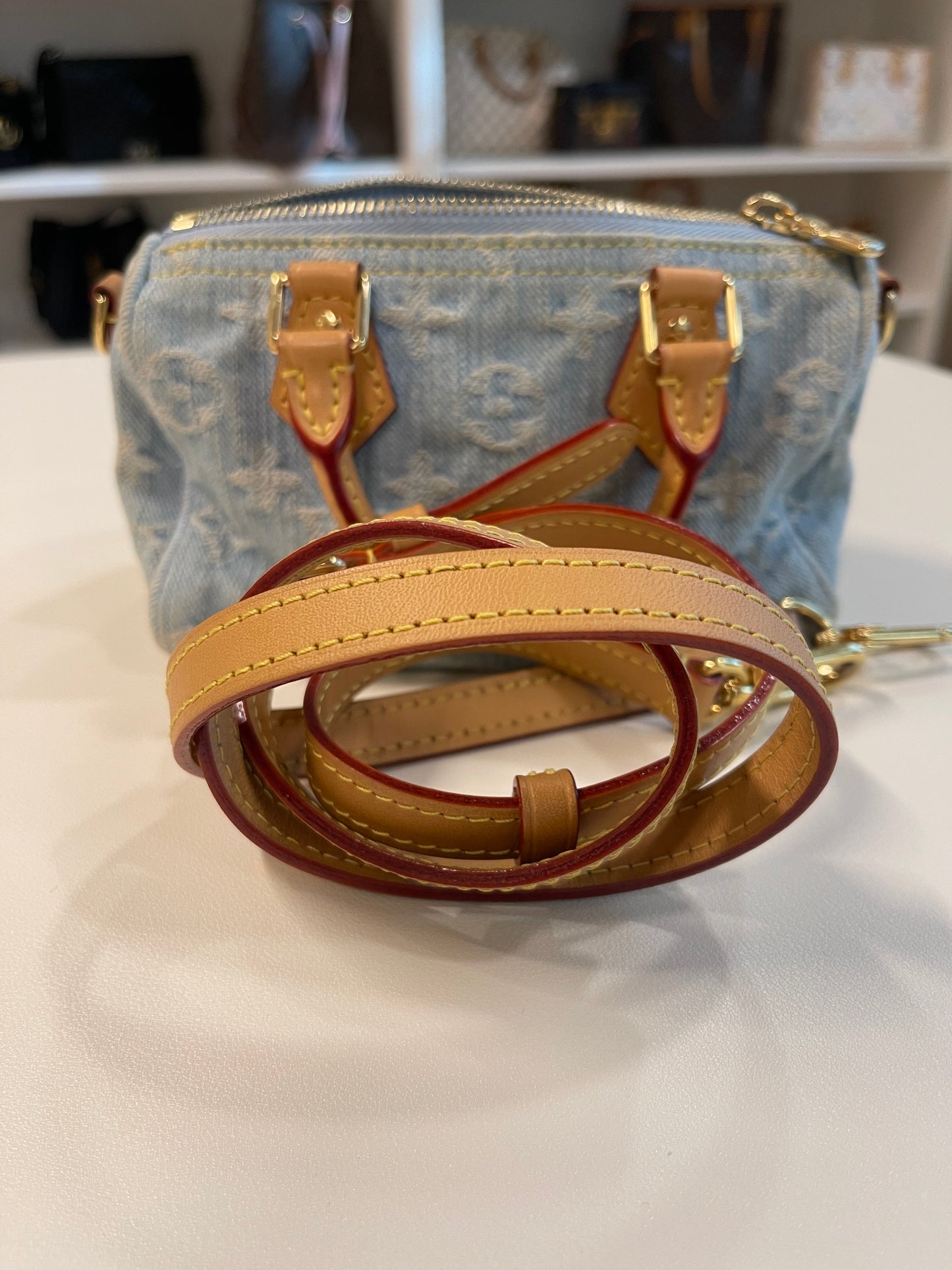 BLUE DENIM LV NANO SPEEDY
