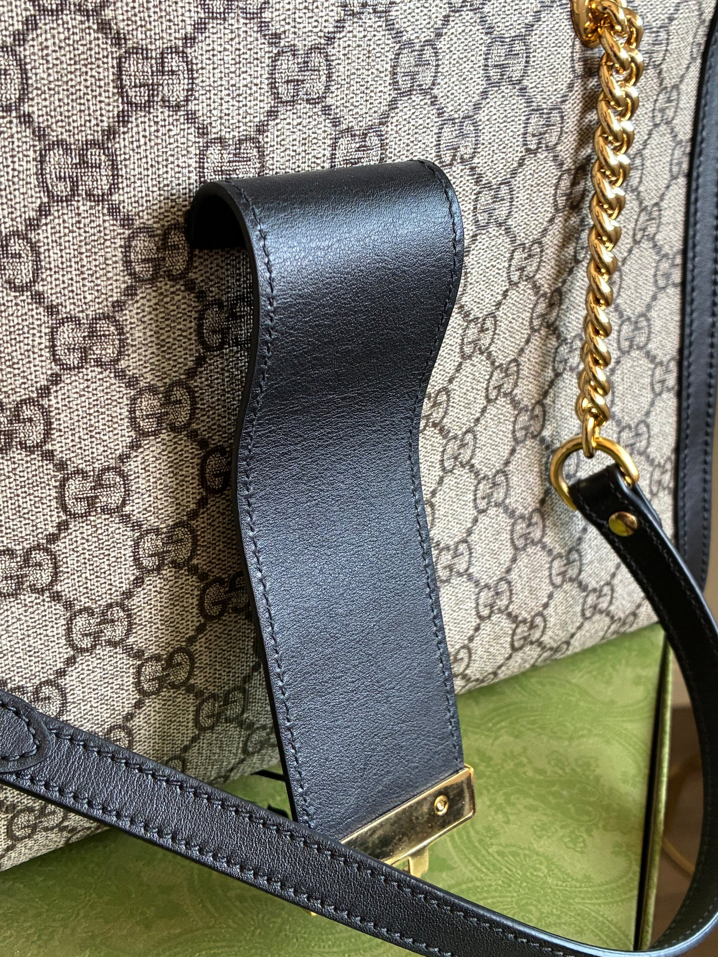 BLACK GUCCI PADLOCK TOTE