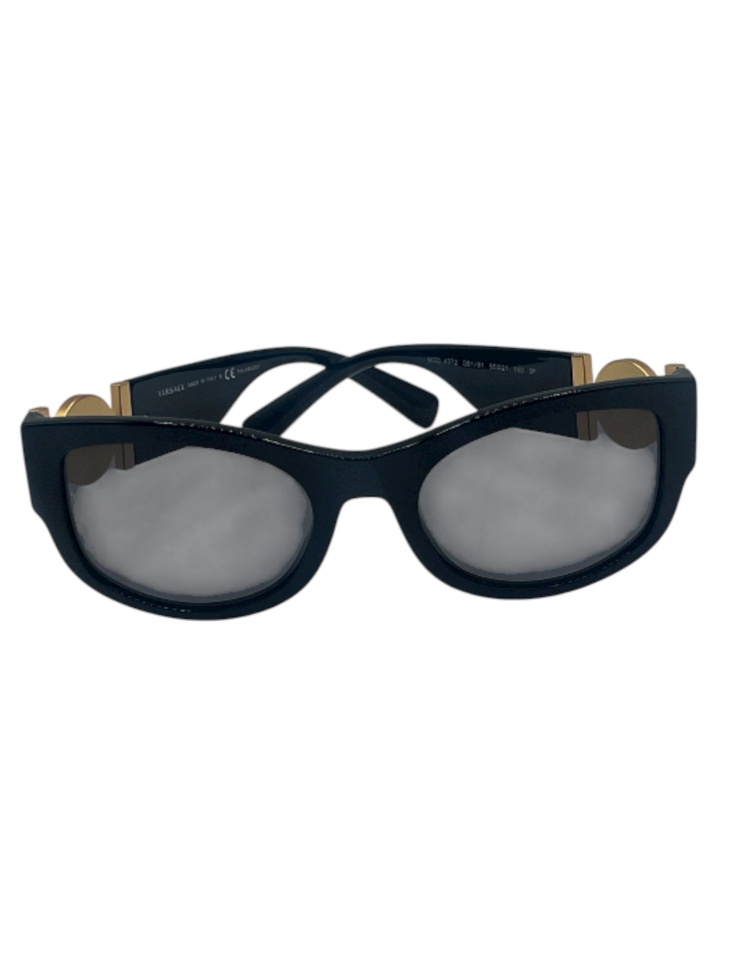 VERSACE POLARIZED SUNGLASSES (UNISEX) BLACK & GOLD