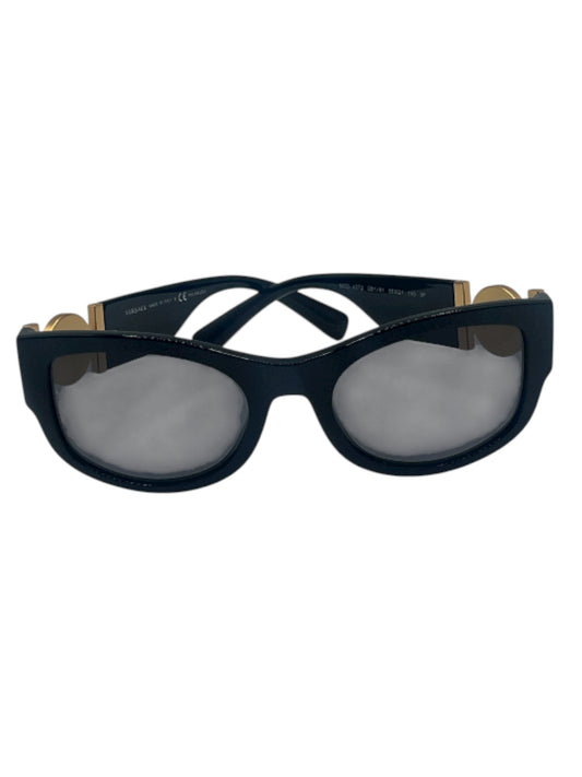 VERSACE POLARIZED SUNGLASSES (UNISEX) BLACK & GOLD