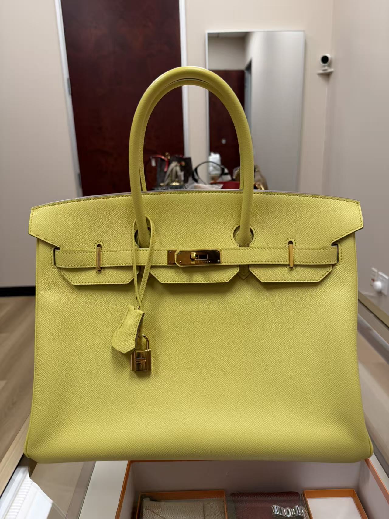 HERMES Jaune De Naple Birkin 35