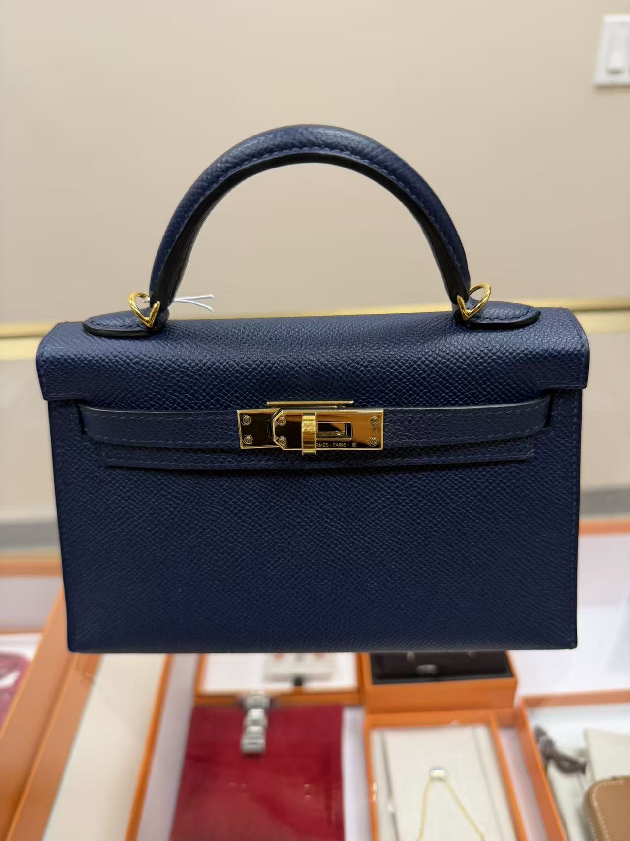Hermès Mini Kelly II Navy Blue