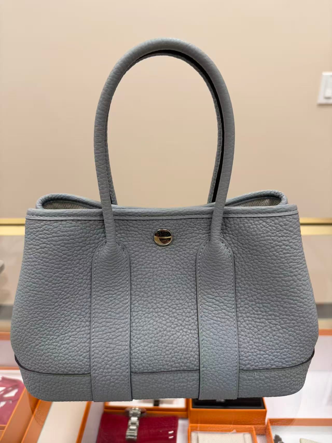 HERMES Mini Garden Party Gris Pantin