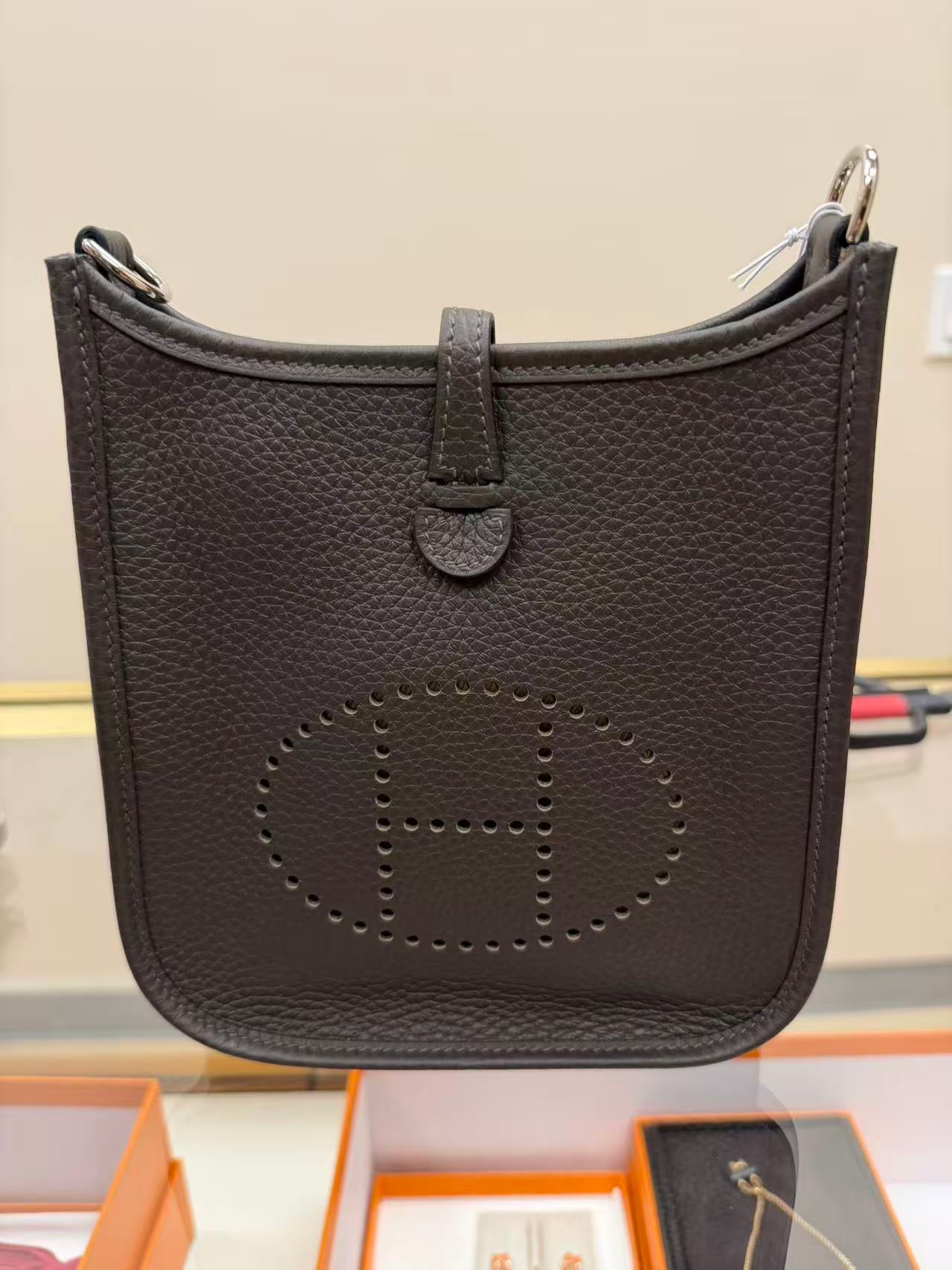 HERMES Mini Evelyne Dark Brown