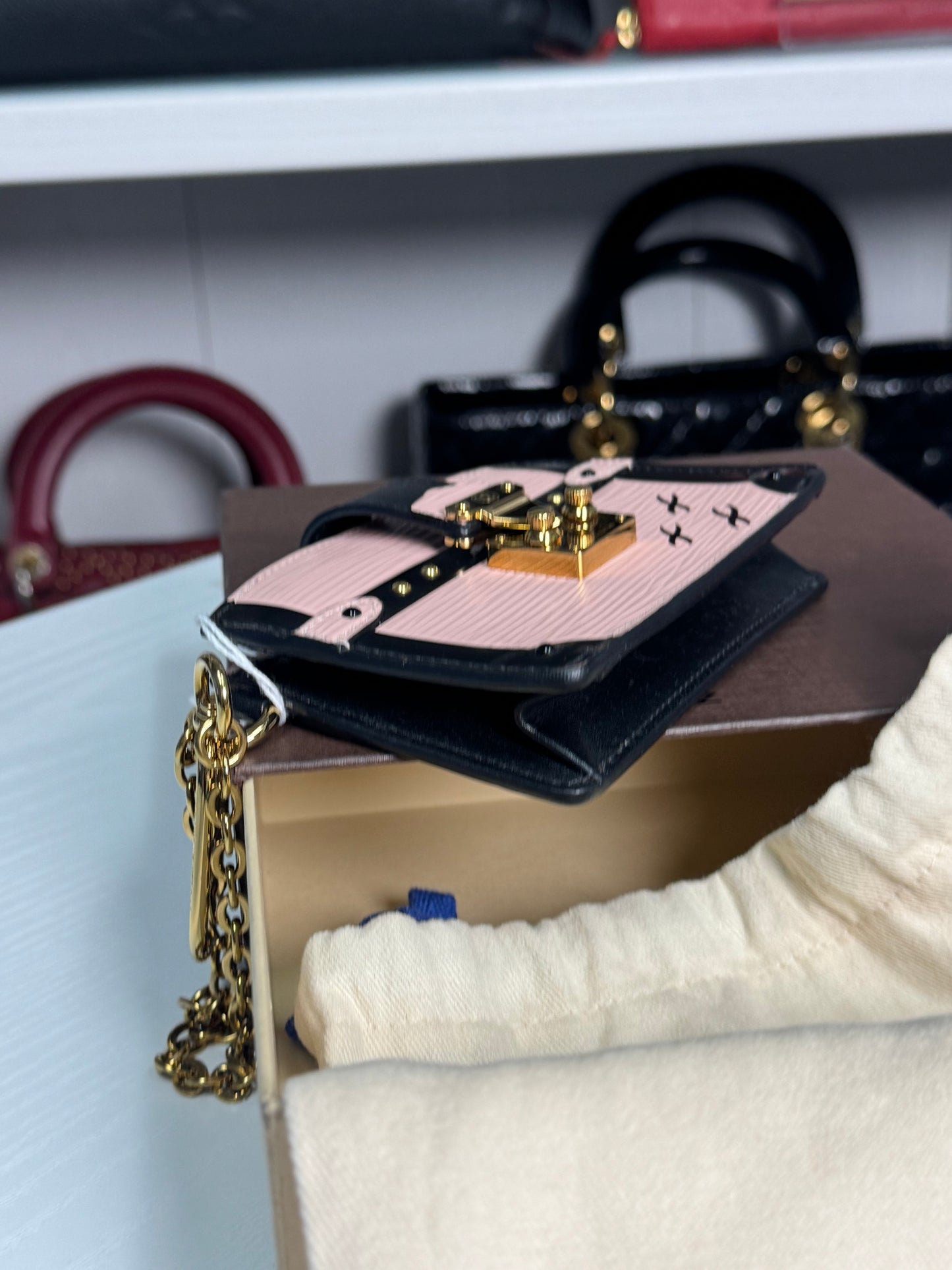 LOUIS VUITTON EPI PINK TRUNK KEY HOLDER