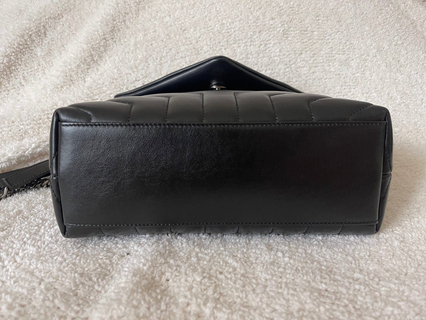 BLACK YSL LOU LOU BAG SILVER HARDWARE