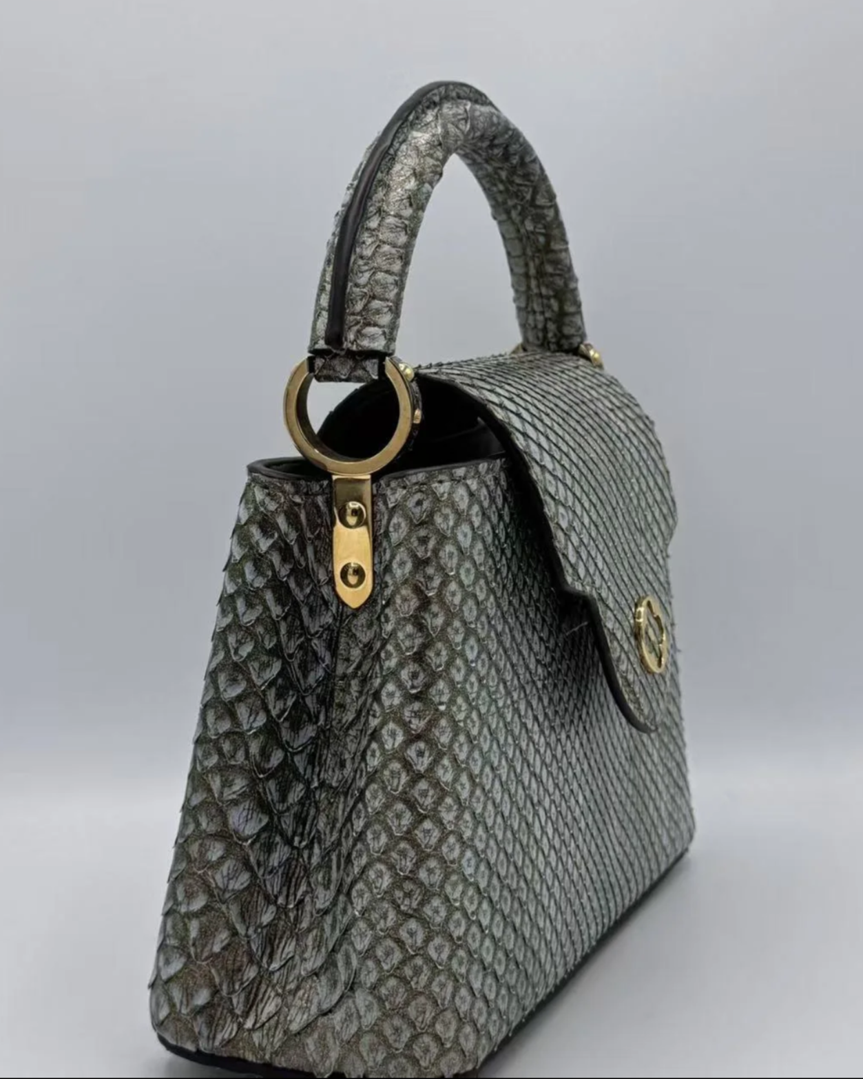 LOUIS VUITTON PYTHON METALLIC CAPPUCINE BB (Full Set!)