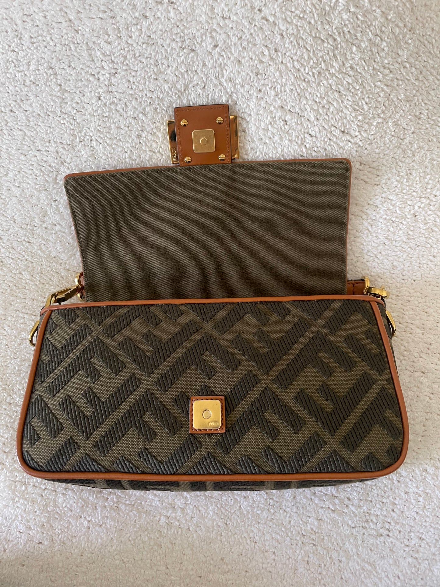 FENDI ZUCCA GREEN BAGUETTE