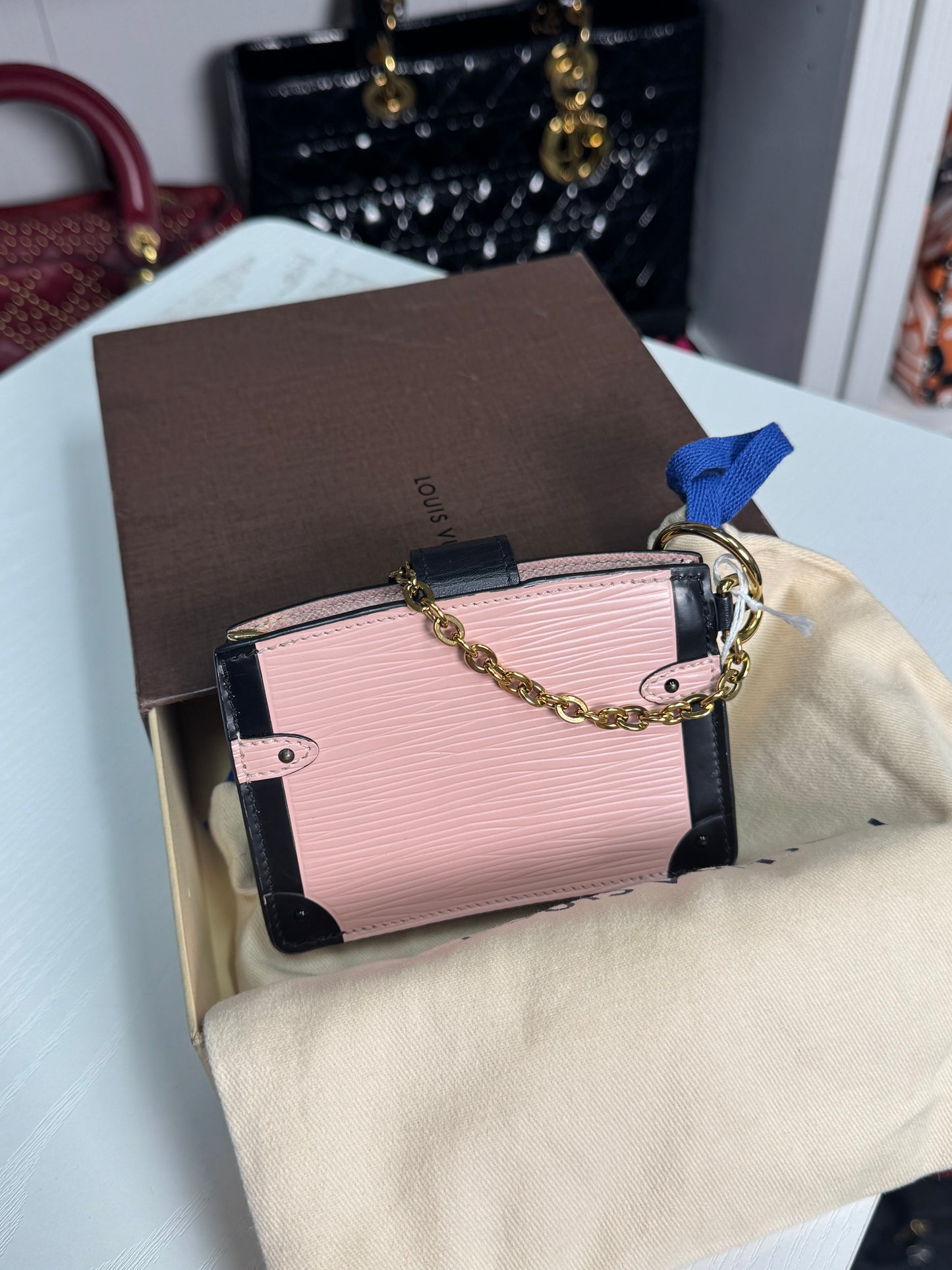 LOUIS VUITTON EPI PINK TRUNK KEY HOLDER