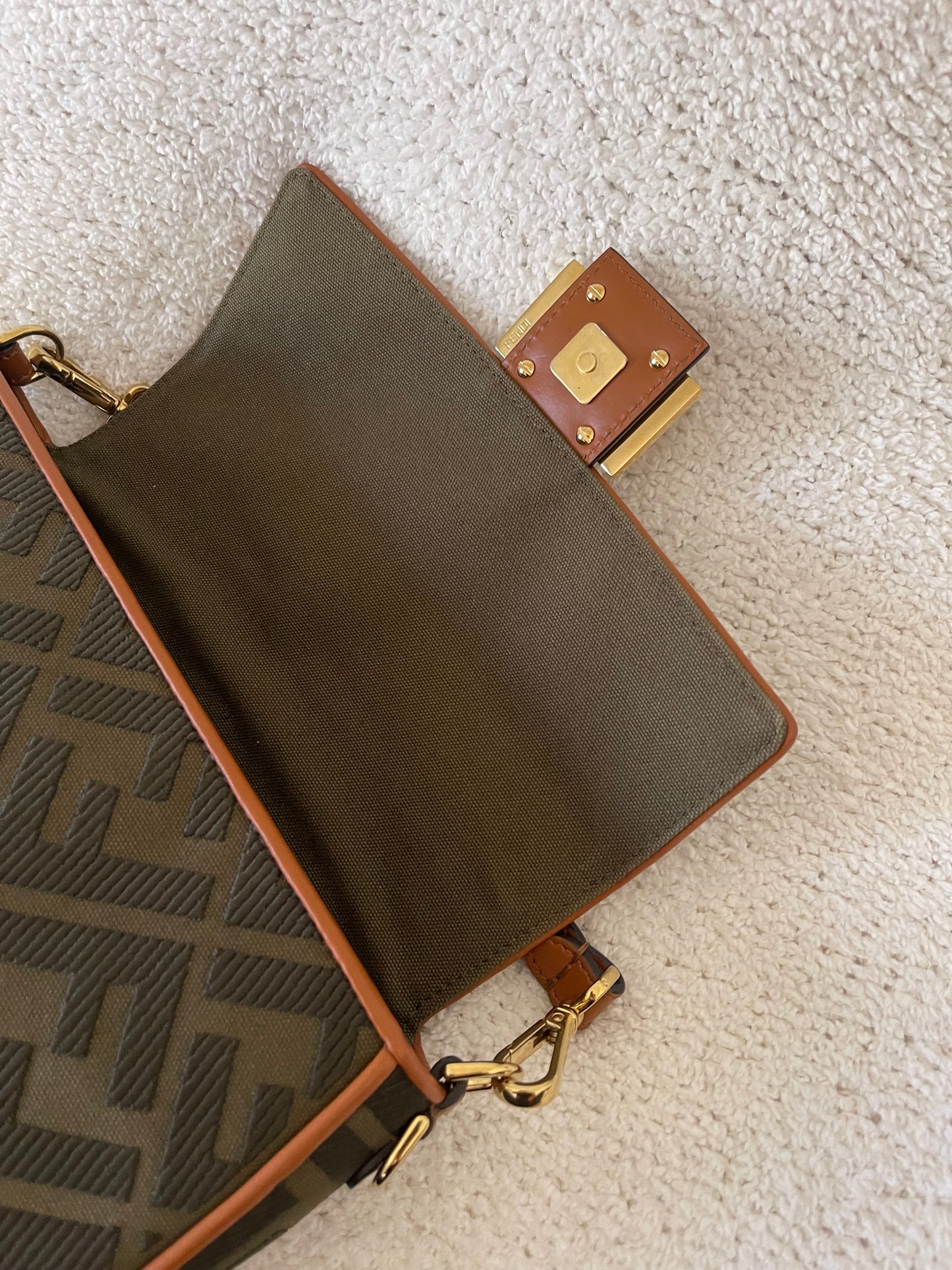 FENDI ZUCCA GREEN BAGUETTE