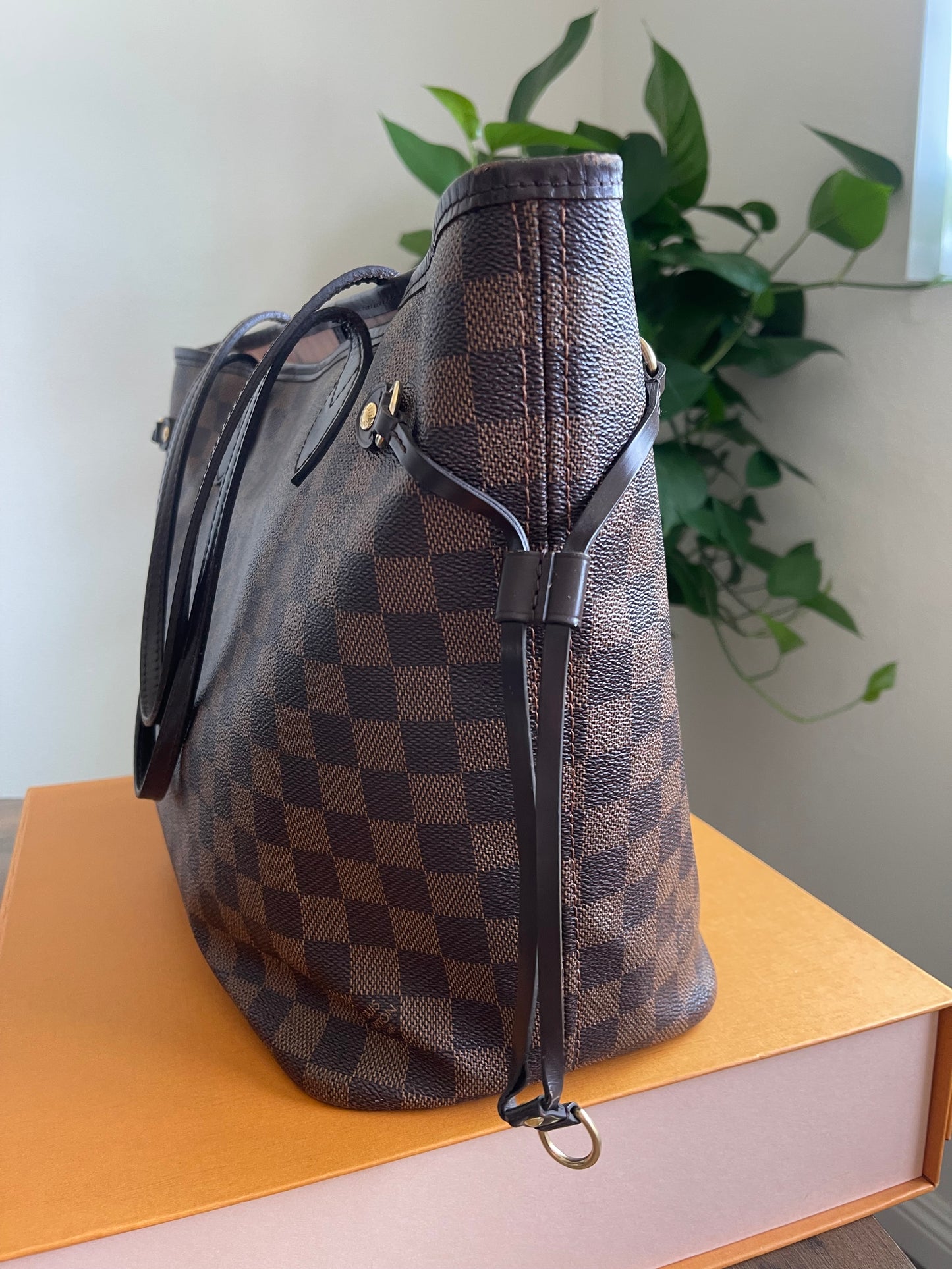 LV DAMIER EBENE PINK INTERIOR WITHOUT POUCH PRE-OWED