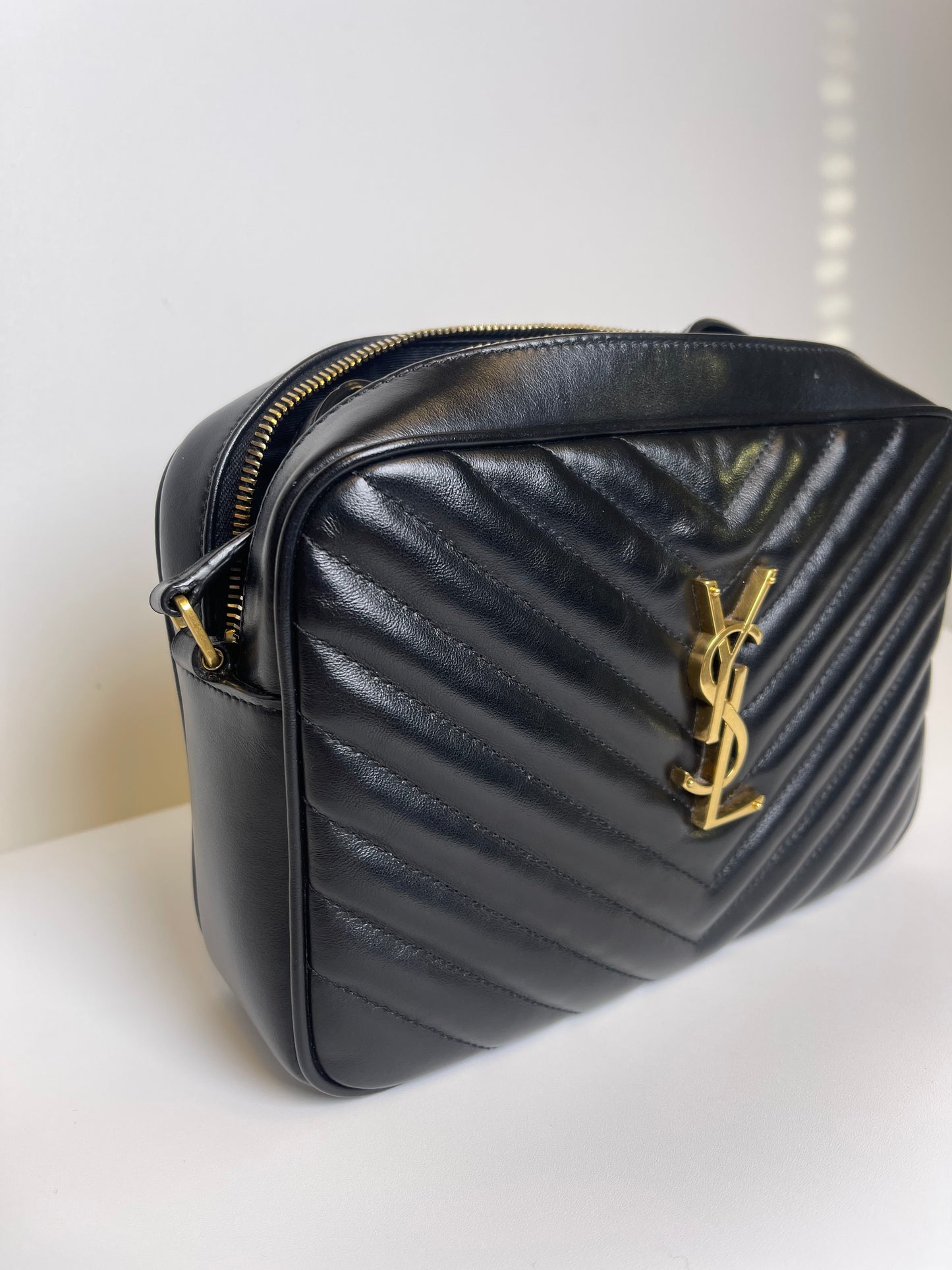 BLACK YSL CAMERA BAG