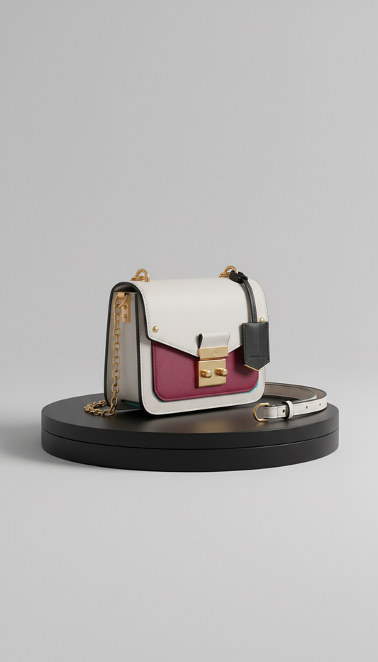 Porcelain mini crossbody luxe calfskin