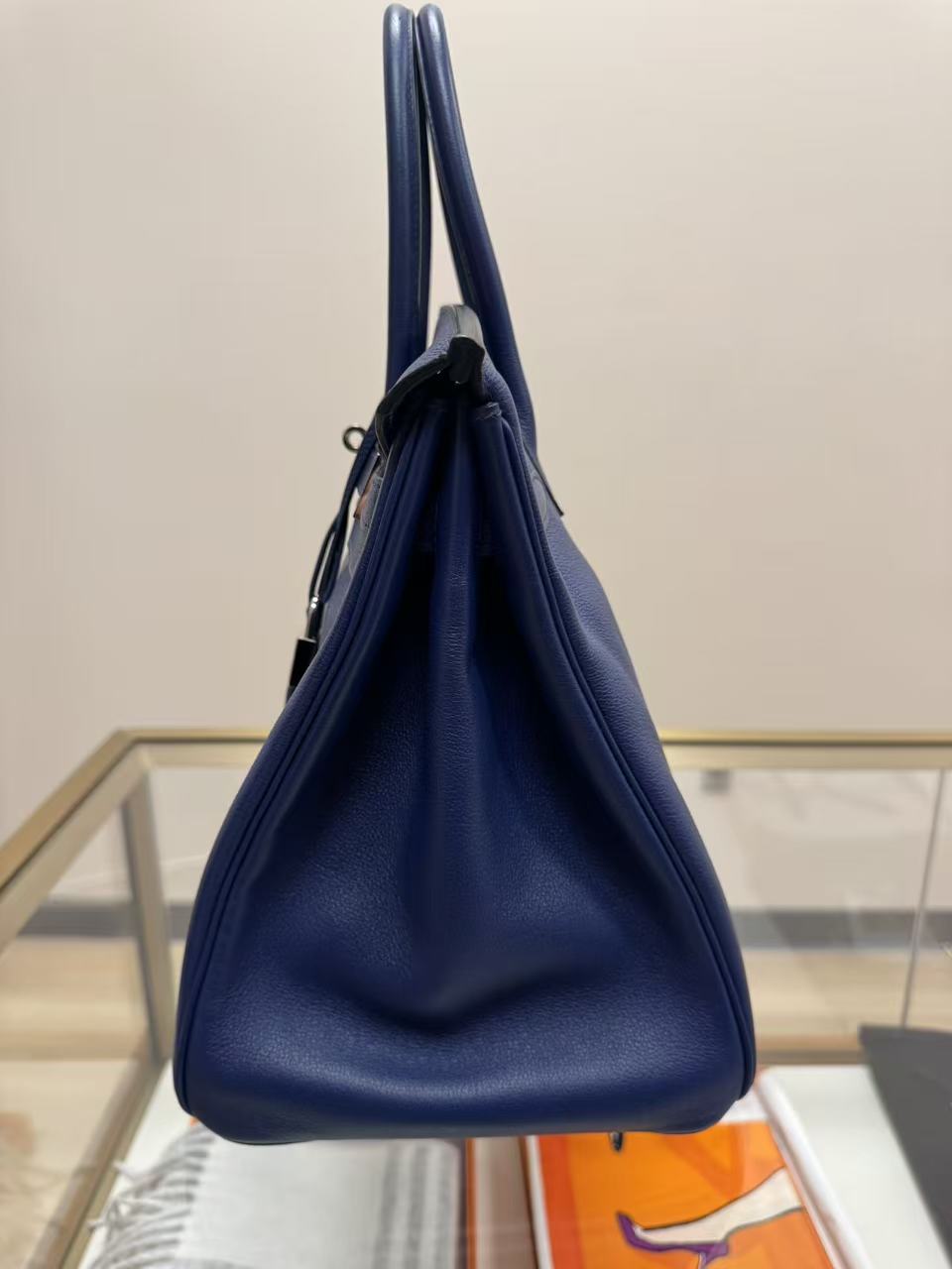 Birkin 35 Blue Saphire Palladium Hardware