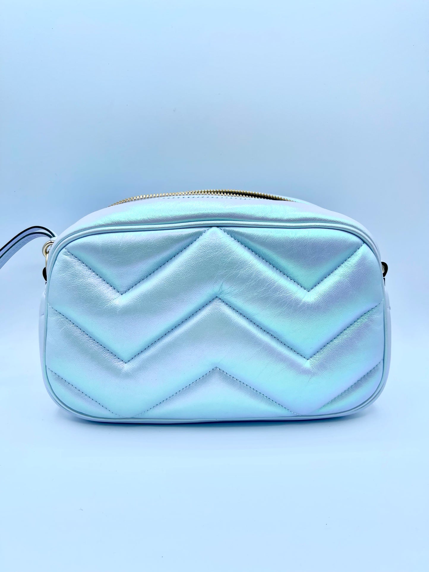 IRIDESCENT GUCCI CAMERA BAG CROSSBODY WITH DUST BAG