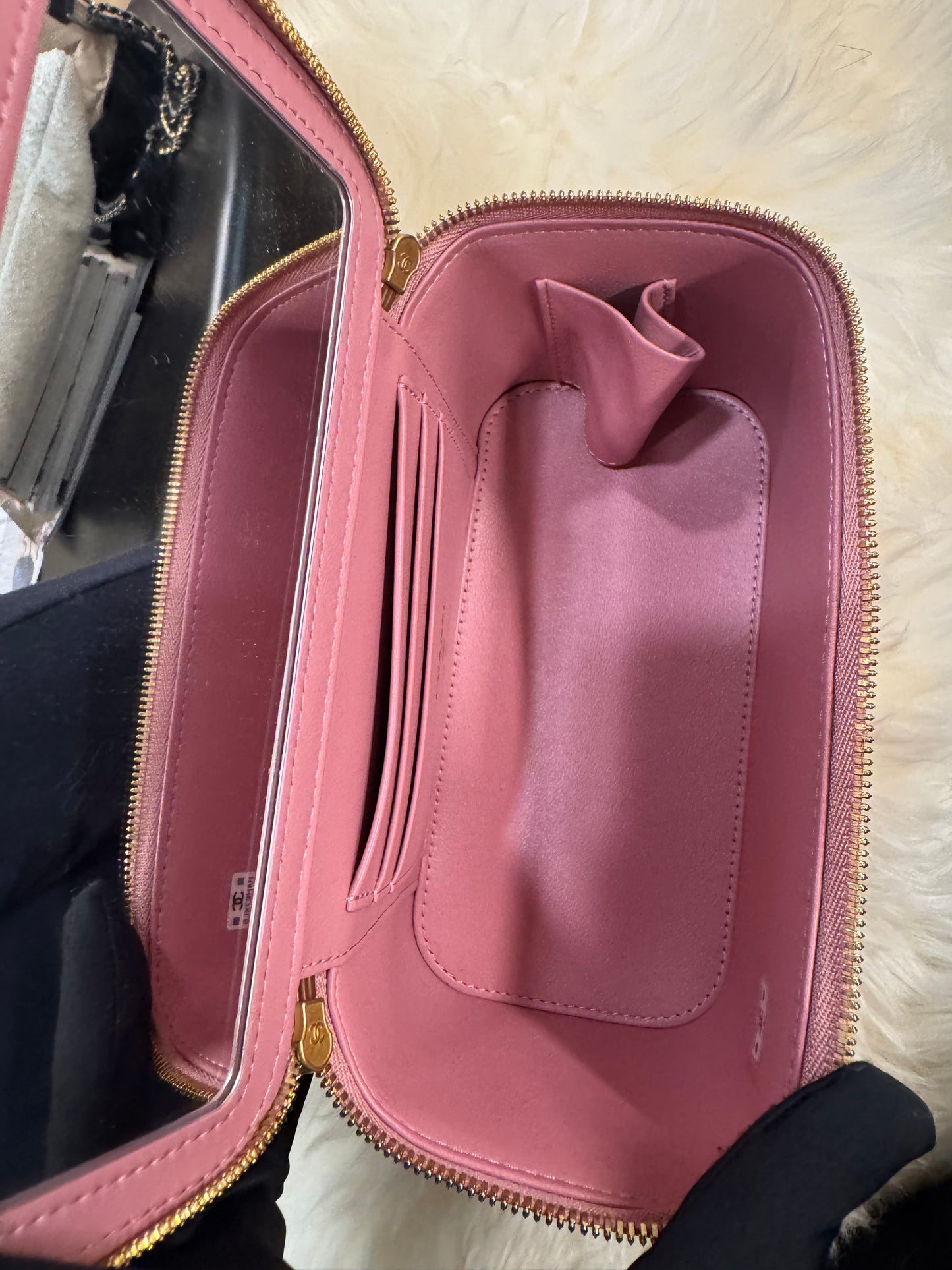 Chanel Vanity Box Pink Gold Top Handle