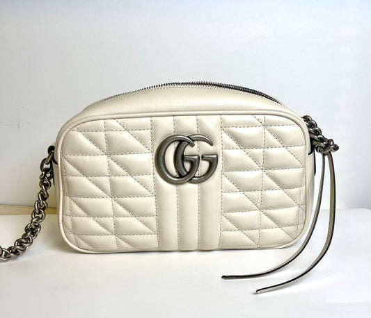 GUCCI MARMONT CROSSBODY BEIGE WHITE (LIKE-NEW!)