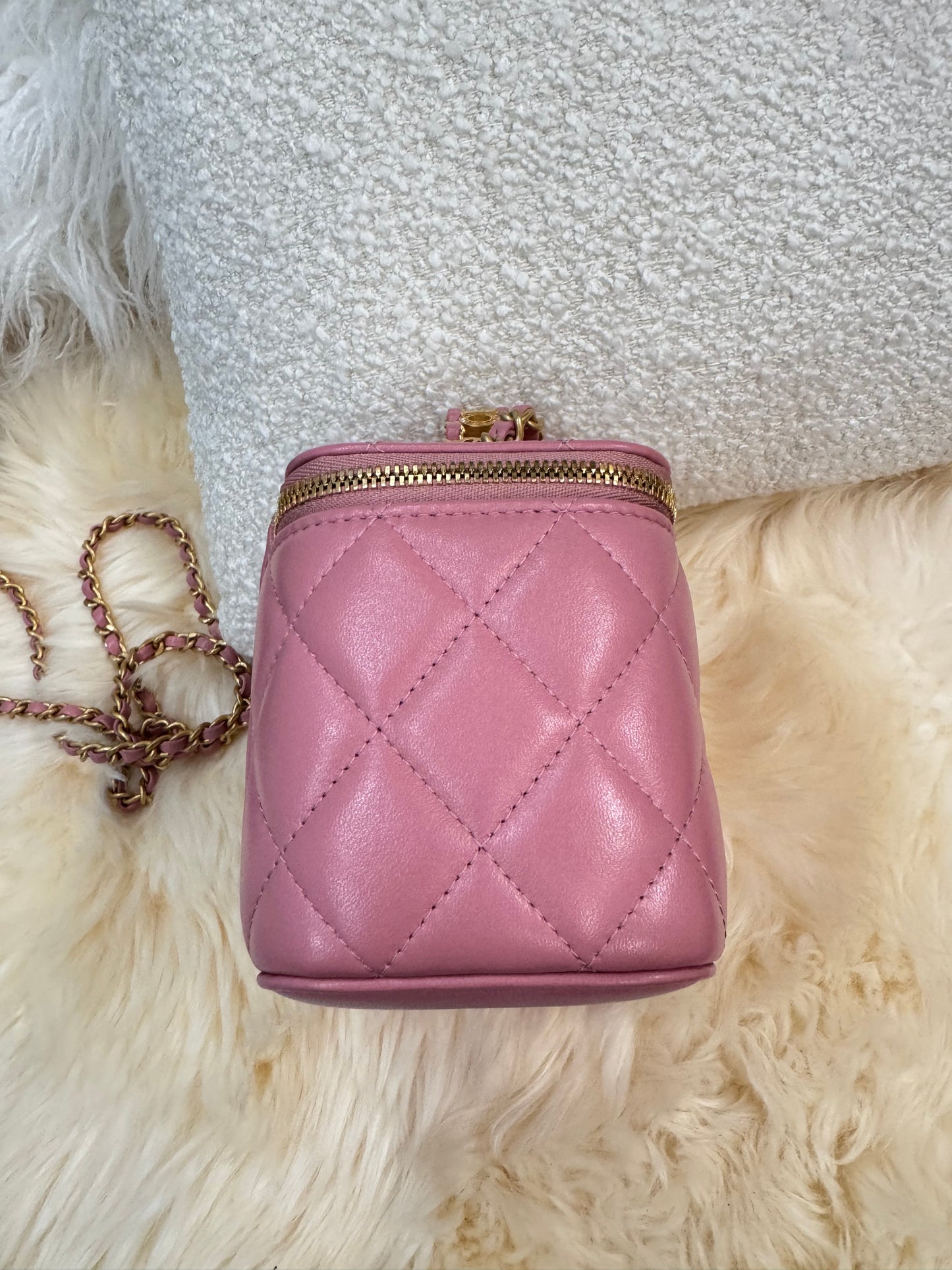 Chanel Vanity Box Pink Gold Top Handle