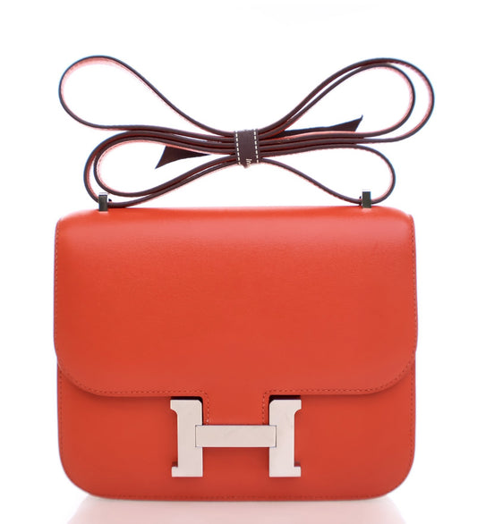 HERMES ROUGE TOMATE SWIFT MINI CONSTANCE 18