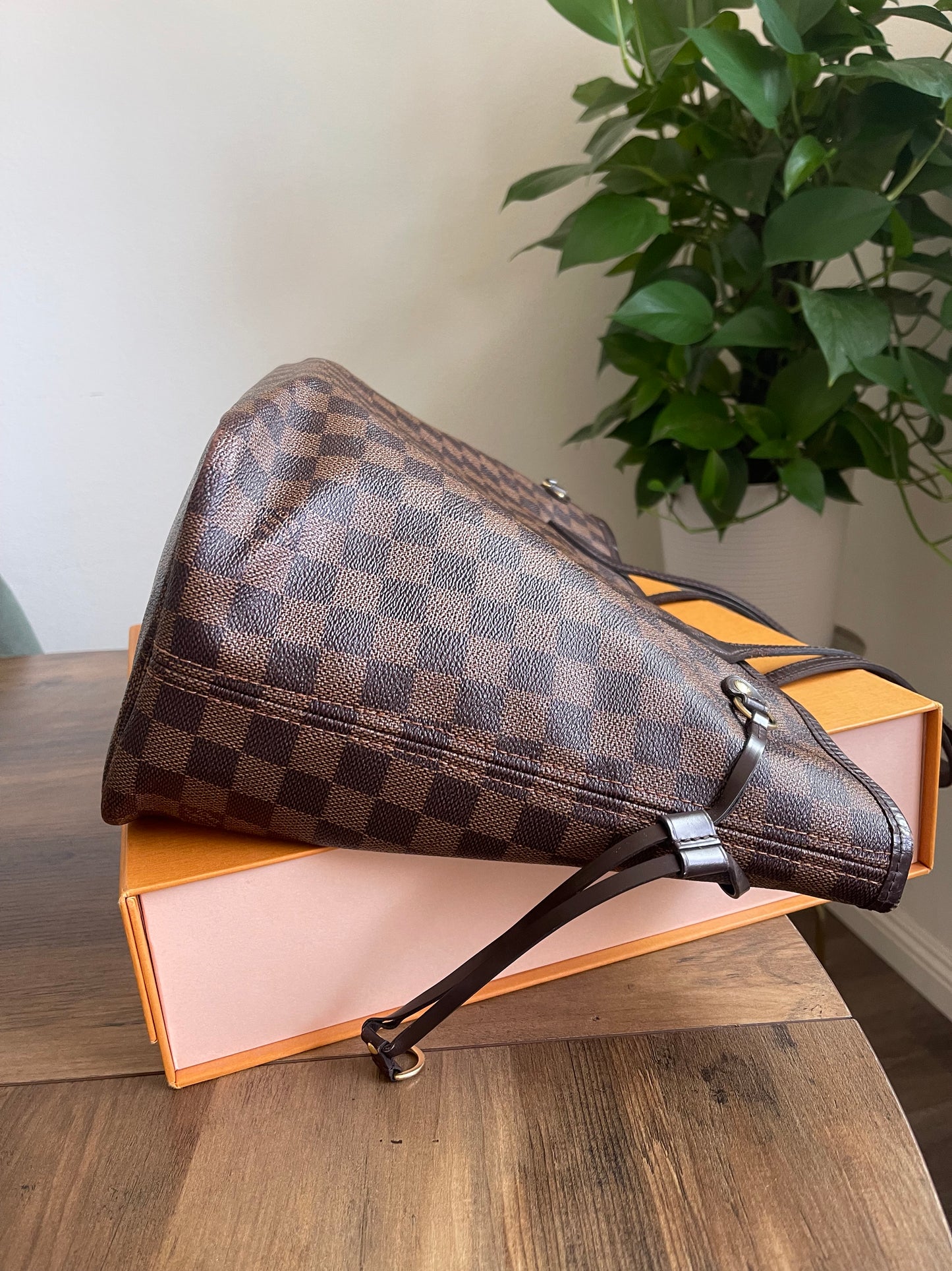 LV DAMIER EBENE PINK INTERIOR WITHOUT POUCH PRE-OWED
