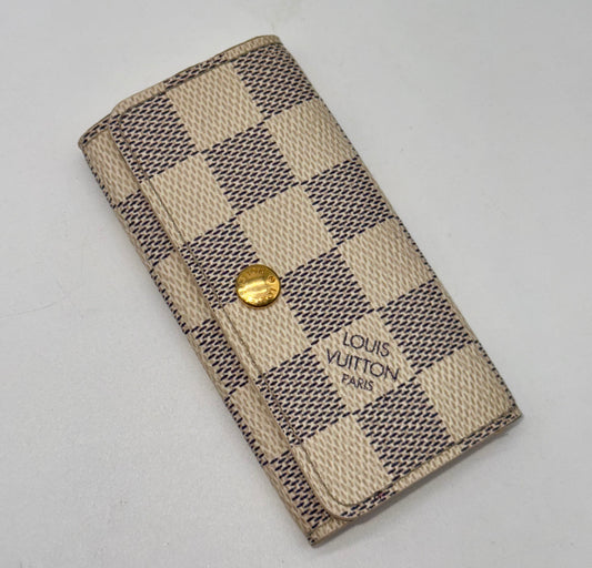 LOUIS VUITTON DAMIER AZUR KEY PUNCH 4 RINGS